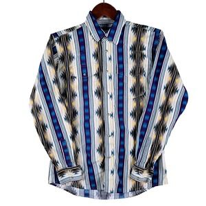 Wrangler Western Shirt Kids XL Blue Purple Southwestern Aztec Pearl Snap Excelle